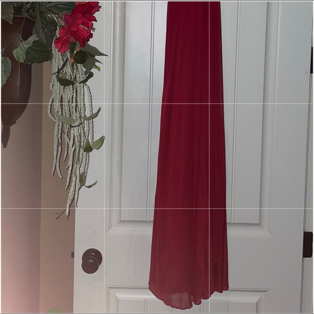 Women’s red gown shoulder less dress size 16